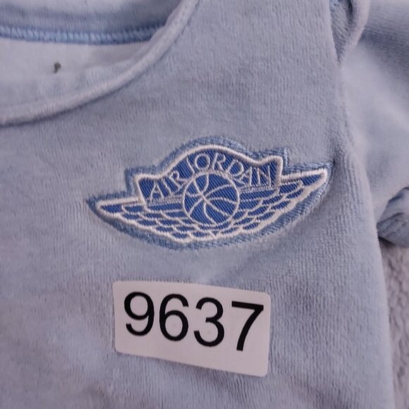 Jordan Body Suit Baby 0-6 Months Nike Air Terry Cloth Snap Button Blue Boy Logo - Picture 8 of 8